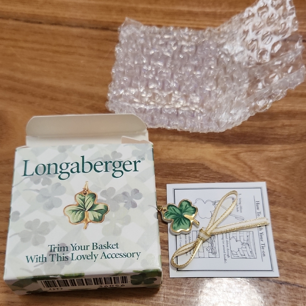 Longaberger Green Clover Charm